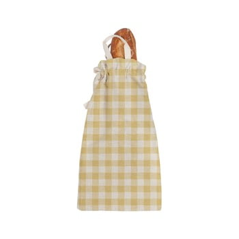 Sacoșă textilă pentru pâine Linen Couture Linen Bread Bag Yellow Vichy imagine