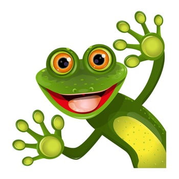 Autocolant de perete green frog, 50 x 50 cm, verde