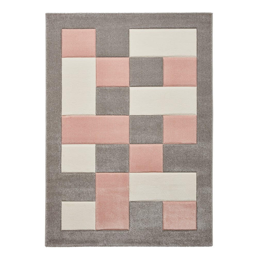 Růžovo-šedý koberec Think Rugs Brooklyn, 160 x 220 cm
