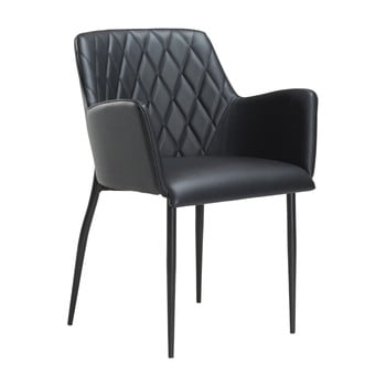 Scaun cu cotiere dan-form rombo faux, negru