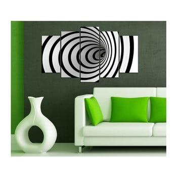 Tablou din mai multe piese 3d art illusion, 102 x 60 cm, negru - alb