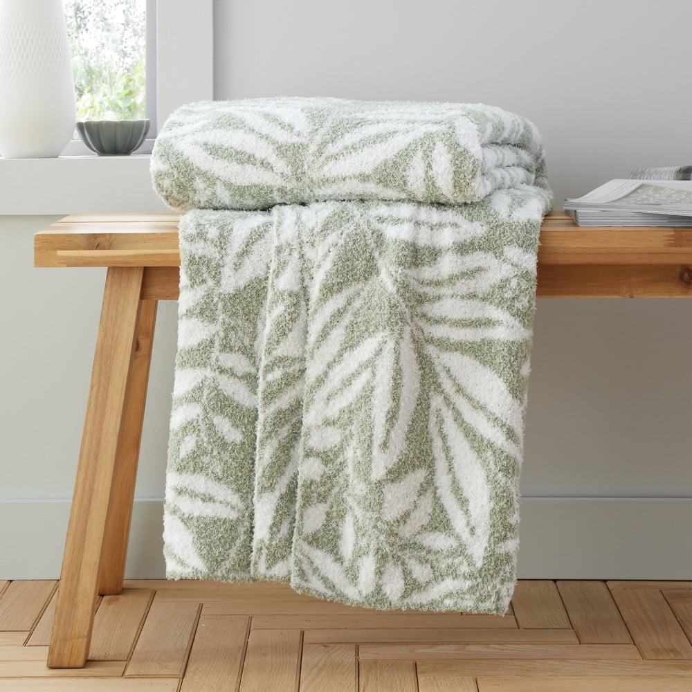Zelená deka z mikroplyše 130x170 cm Sorrel Leaves – Catherine Lansfield