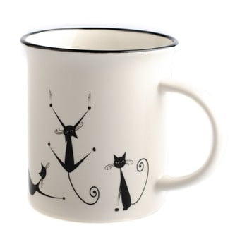 Cană din porțelan dakls cats nero, 310 ml
