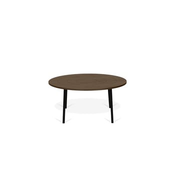 Masă de cafea în decor de lemn de nuc cu picioare negre temahome ply, lățime 80 cm