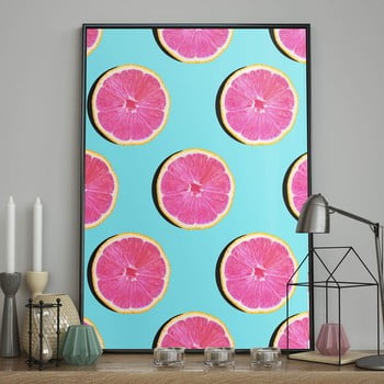 Poster cu ramă pentru perete grapefruit/technicolor, 40 x 50 cm