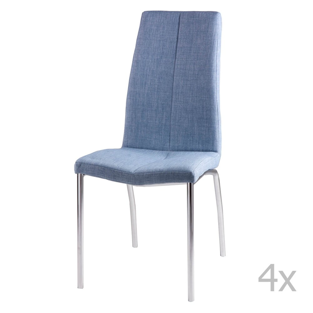 Sada 4 modrých jídelních židlí sømcasa Carla