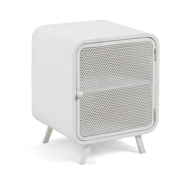 Bílý kovový noční stolek Kave Home Wyatt, 42 x 38 cm