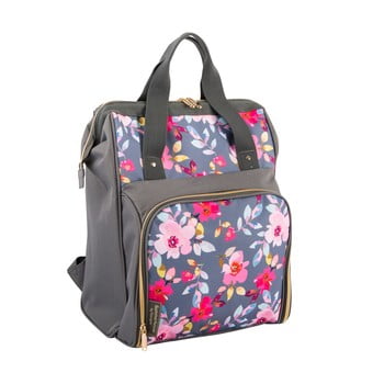 Rucsac termos cu echipament de picnic, potrivit pentru 2 persoane navigate grey floral, 15 l, gri