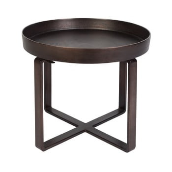 Măsuță auxiliară din metal dutchbone ferro, ⌀ 51 cm, culoare bronz