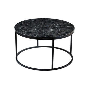 Masă de cafea rge black crystal, ⌀ 85 cm, negru