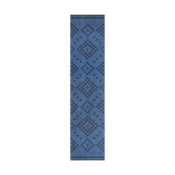 Tmavě modrý dvouvrstvý běhoun Flair Rugs MATCH Eve Trellis, 57 x 230 cm