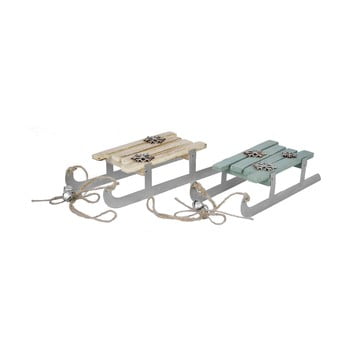 Set 2 decorațiuni din lemn ego dekor winter sleigh