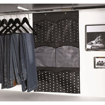 Organizator textil suspendat pentru șifonier compactor pockets, 6 buzunare, gri