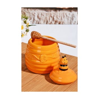 Recipient pentru miere cu capac honey, galben