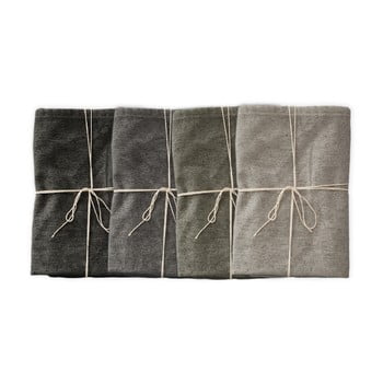 Set 4 șervețele textile Linen Couture Cool Grey, lățime 40 cm imagine