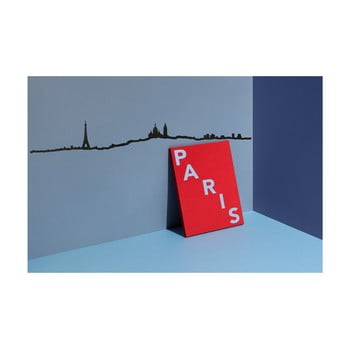 Decorațiune de perete cu silueta orașului the line paris, negru