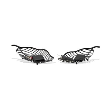Set 2 boluri decorative mauro ferretti leaf, negru