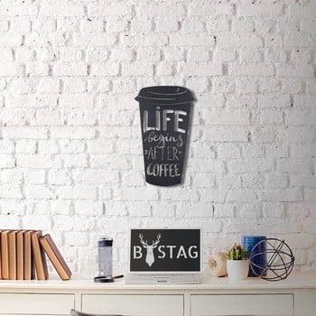 Decorațiune din metal pentru perete coffee, 50 x 30 cm