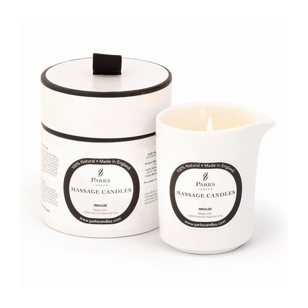 Masážní svíčka s vůní růže, pačuli a ylang ylang Parks Candles London Indulge/Soothing, 50 hodin hoření