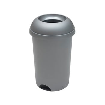 Coș rotund de gunoi cu capac deschis addis, înălțime 65 cm, gri