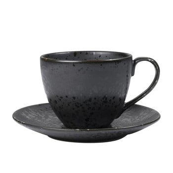 Ceașcă și farfurioară din ceramică bitz mensa, negru