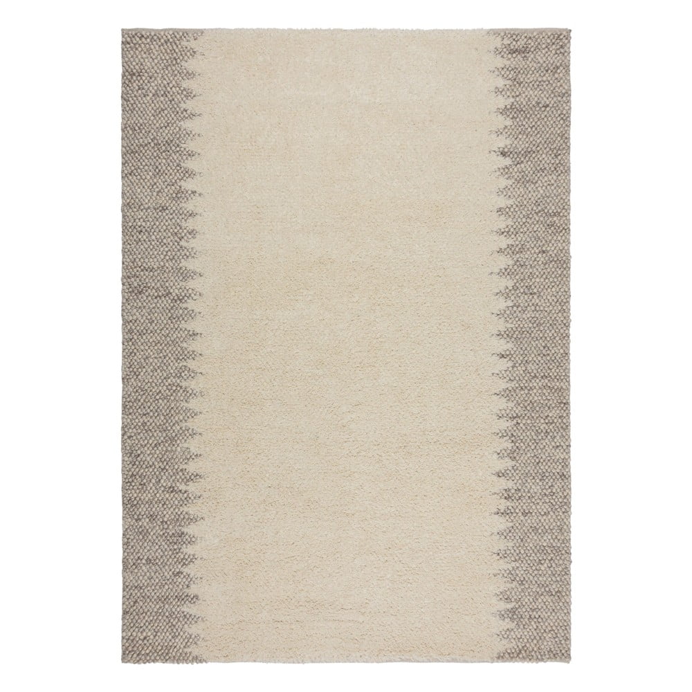 Krémový ručně tkaný koberec s příměsí vlny 160x230 cm Minerals Border – Flair Rugs