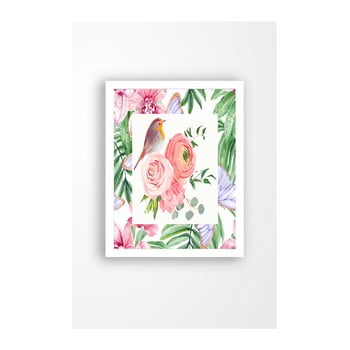 Tablou pe pânză în ramă albă tablo center garden friends, 29 x 24 cm