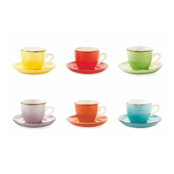 Set 6 căni colorate cu farfurioare villa d'este baita