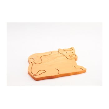 Tocător din lemn de fag bisetti cow, 36 x 28 cm