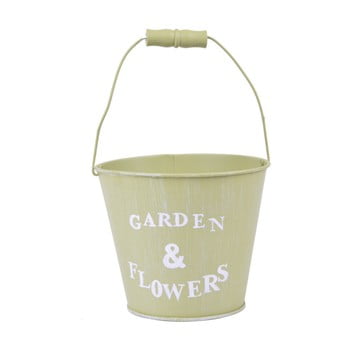 Gălețică mare din metal ego dekor garden & flowers, înălțime 16 cm, verde