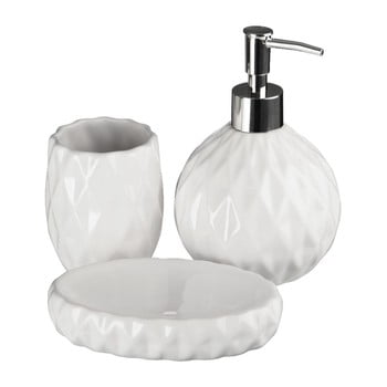 Set 3 accesorii de baie premier housewares sunrise white