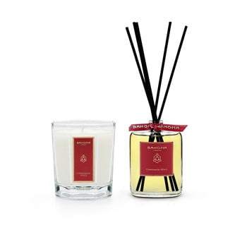 Set lumânări parfumate și difuzor cu aromă de scorțișoară și cuișoare, în cutie de cadou bahoma london