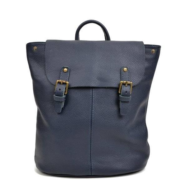 Tmavě modrý kožený batoh Roberta M