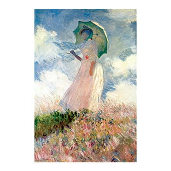 Tablou claude monet - woman with sunshade, 45x30 cm