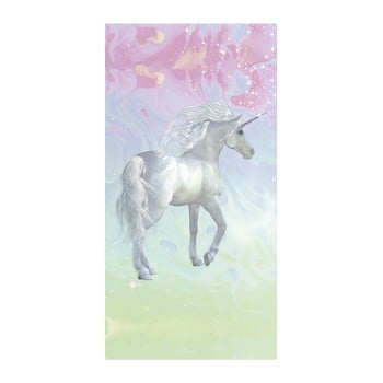 Prosop de plajă cu imprimeu good morning unicorn, 75 x 150 cm