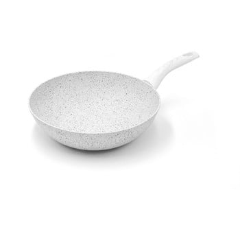 Tigaie wok cu mâner argintiu bisetti stonewhite dario, ø 28 cm