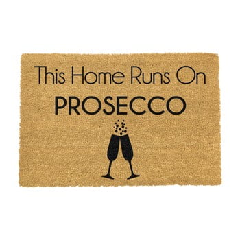 Covoraș intrare din fibre de cocos artsy doormats this home runs on prosecco, 40 x 60 cm