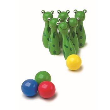 Bowling cu bile din lemn legler frog