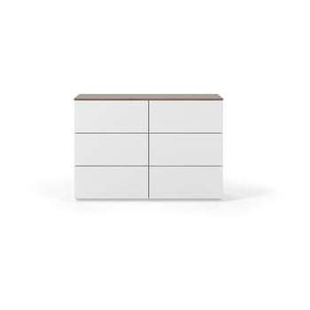 Comodă cu blat în decor de nuc temahome join, alb