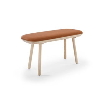 Bancă tapițată din catifea emko naïve, 100 cm, portocaliu-natural