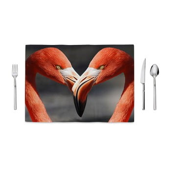 Suport farfurie home de bleu flamingos love, 35 x 49 cm