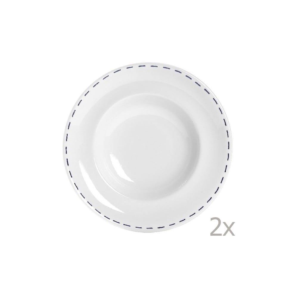 Sada 2 talířů na těstoviny Sophie Stitch 30.5 cm, modrý