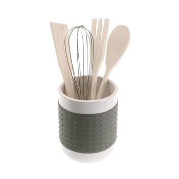 Set 4 ustensile de bucătărie cu suport versa con, gri
