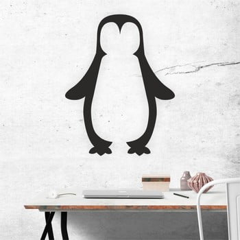 Decorațiune autoadeziva pentru perete, negru, North Carolina Scandinavian Home Decors Penguin V1, 47 x 60 cm