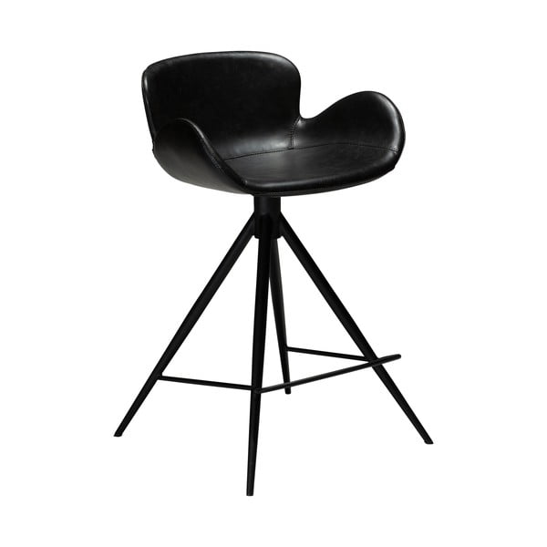 Černá barová židle z imitace kůže DAN–FORM Denmark Gaia, výška 87 cm