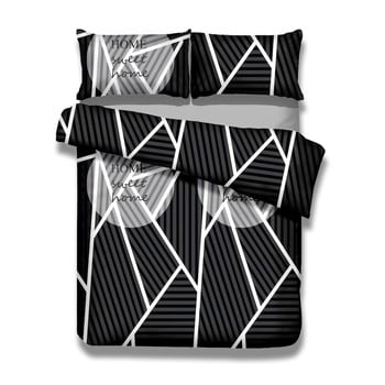 Set 1 husă pentru pilotă și 1 față de pernă din bumbac ameliahome averi sweet home dark, 140 x 200 cm + 50 x 75 cm