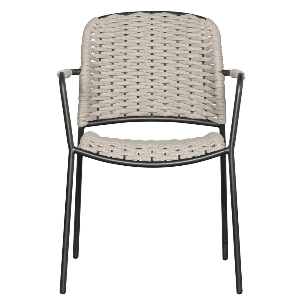 Černo-béžové kovové zahradní židle v sadě 2 ks Taku – Exotan
