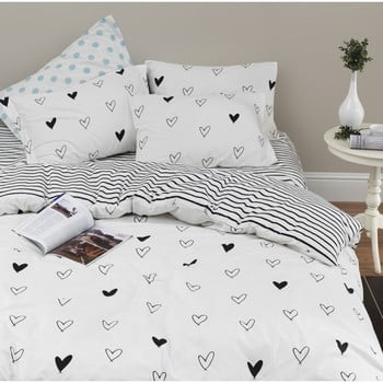 Lenjerie de pat din bumbac ranforce pentru pat de 1 persoană mijolnir eveline white, 140 x 200 cm