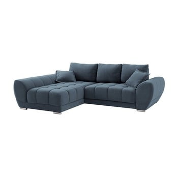 Canapea extensibilă de colț Windsor & Co Sofas Cloudlet, pe partea stângă, albastru