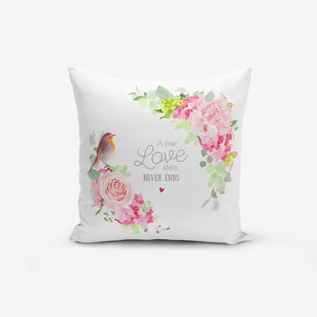 Față de pernă cu amestec din bumbac minimalist cushion covers bird a true love story, 45 x 45 cm